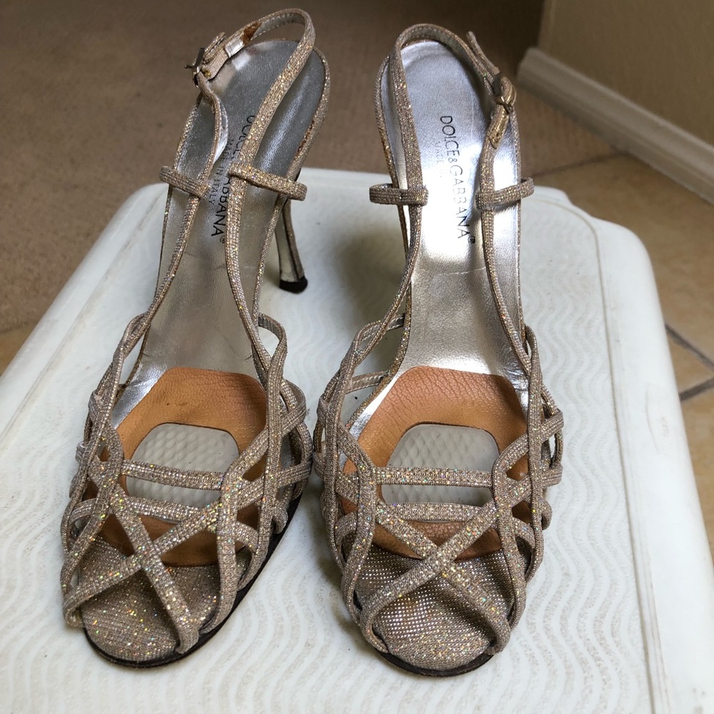 Dolce & Gabanna glitter strappy heeled sandals